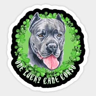 One Lucky Cane Corso Funny St. Patrick Dog Sticker